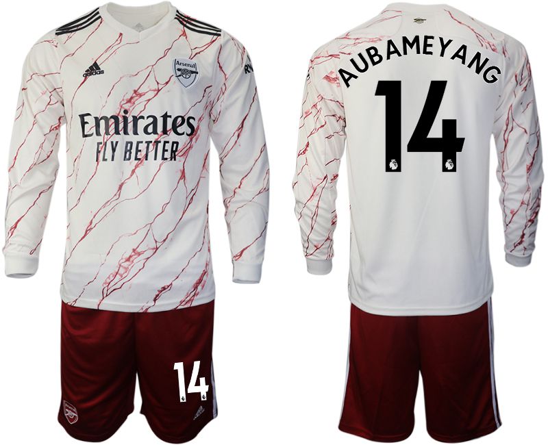 Men 2020-2021 club Arsenal away long sleeve #14 white Soccer Jerseys1
